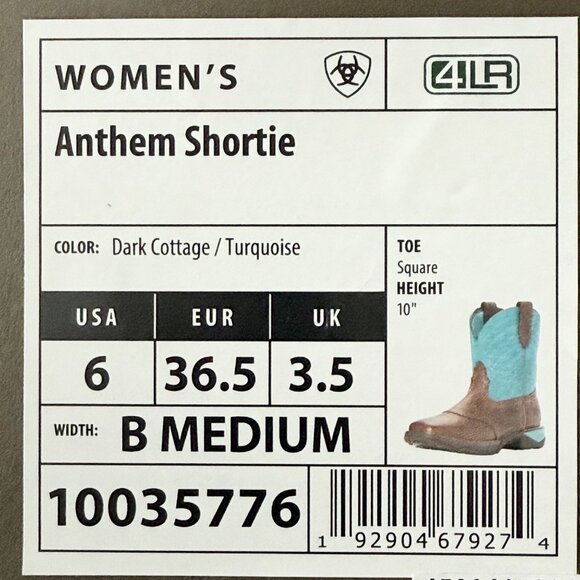 Ariat Womens Leather Dark Cotage Suede Turquoise Anthem Shortie Boots Sz 6B NWOB - Picture 13 of 13